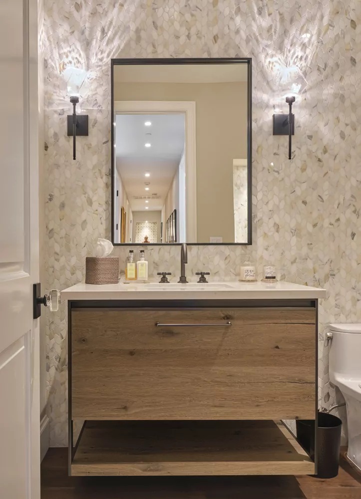 Modern Farmhouse Rebuild Powder Room Design
