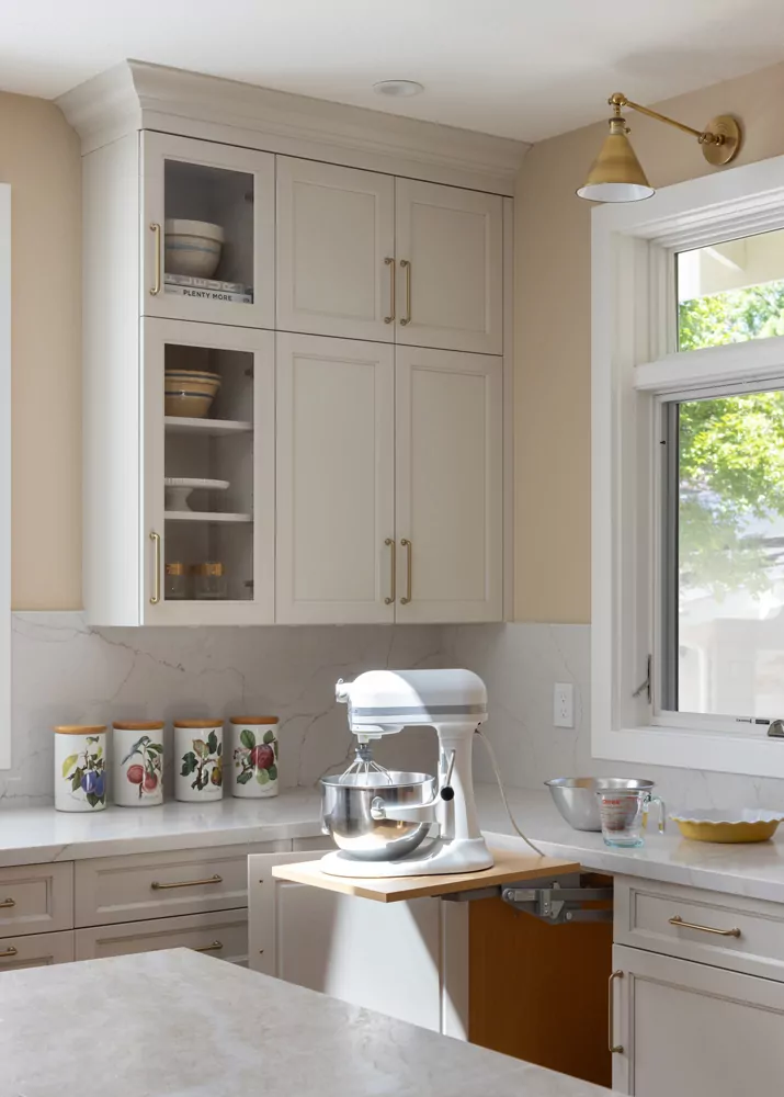 Lafayette Luxe Kitchen Remodel Mixer Lift Cabinet Design
