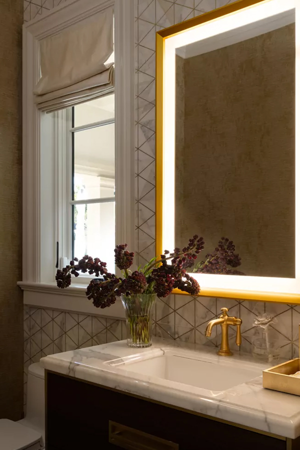 Alamo Parisian Luxe Powder Room Lighting Design
