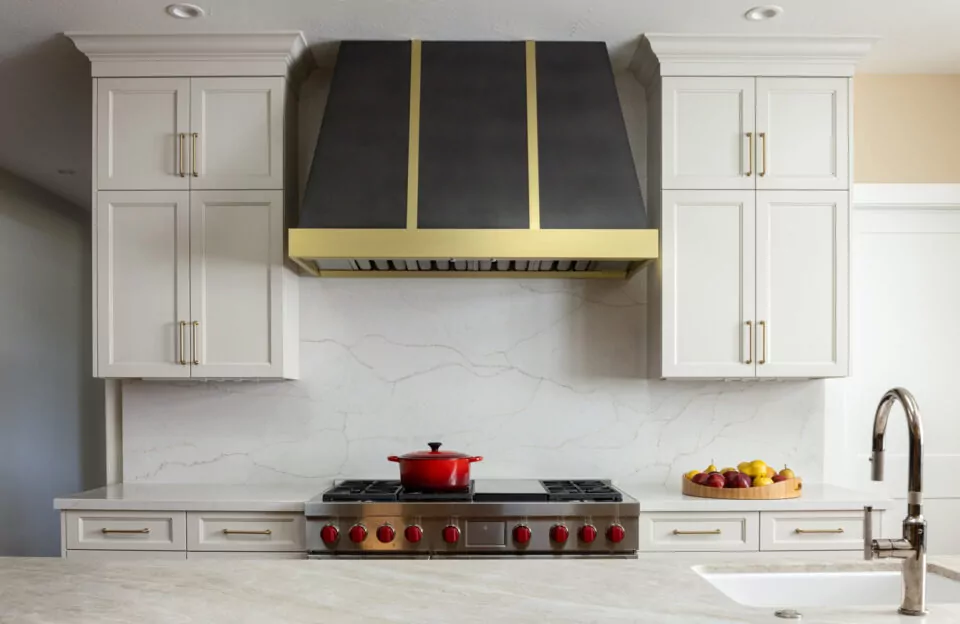 Cabinet Hardware Custom Designed Kitchen Hood Satin Brass Lafayette