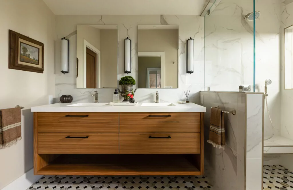 Lafayette Mid Century Whole House Master Bathroom Interior Design