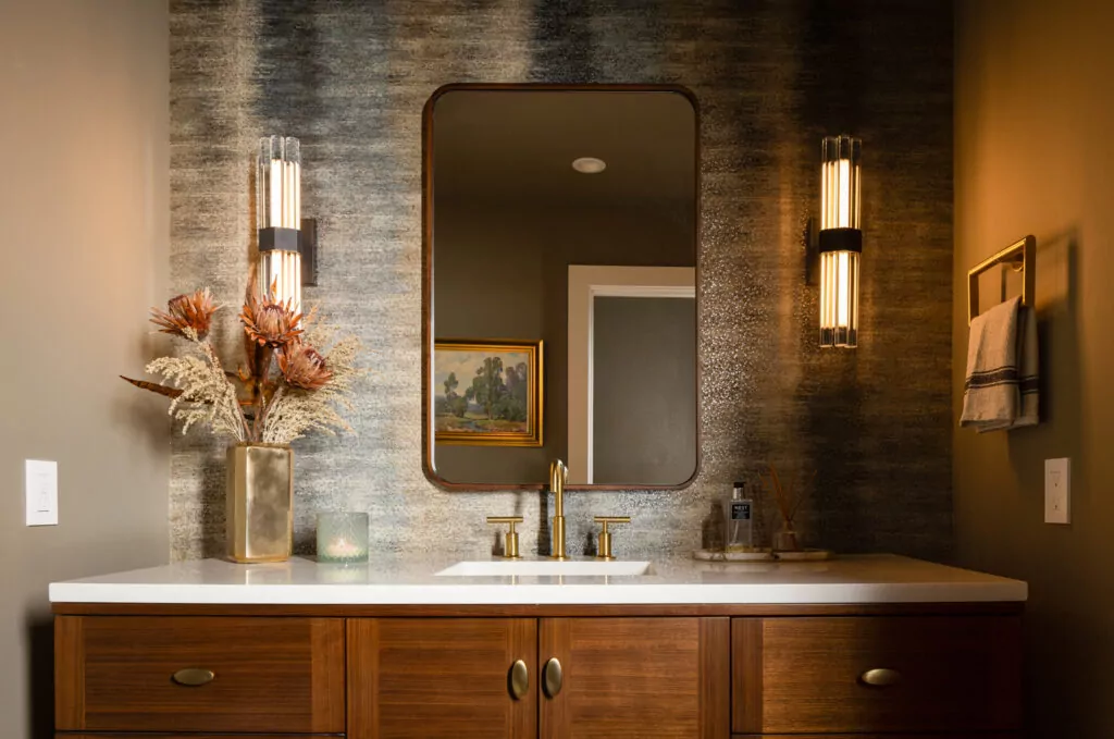 Mid Century Lafayette Design Build Powder Room Remodel